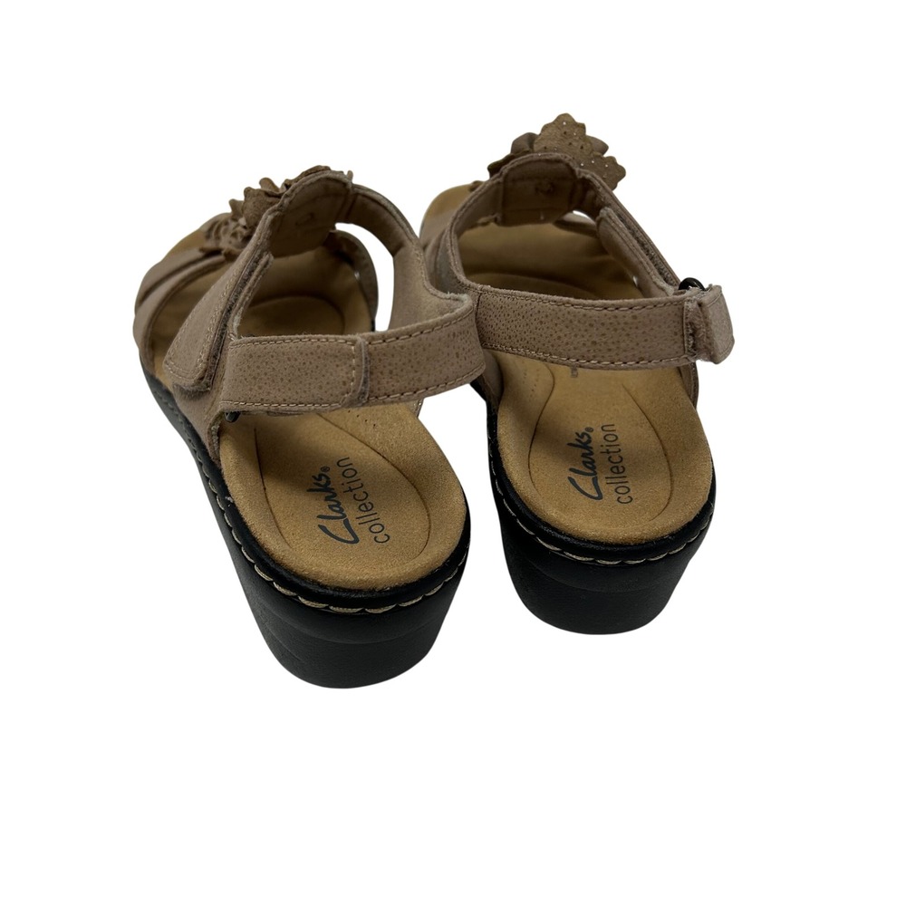 Clarks Merliah Sheryl Sand Interest Floral Wedge Sandals Tan 7.5M - Picture 15 of 16